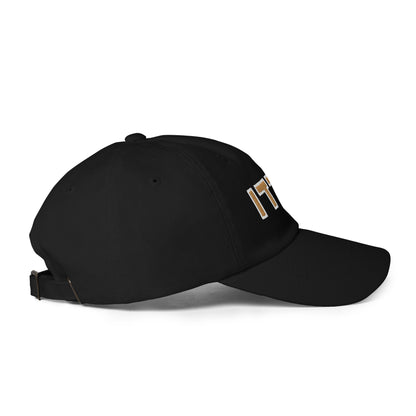 Purdue Hebrew Dad Hat – Gold Text on Black