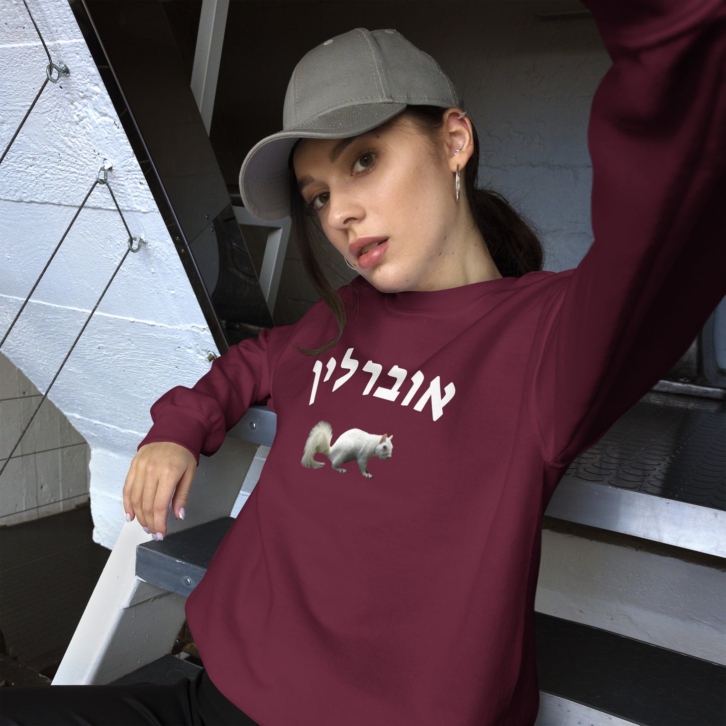 Oberlin Squirrel Hebrew Sweatshirt // Celebrate Oberlin Pride in Hebrew