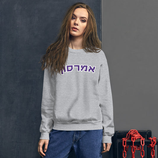 Emerson Hebrew Script Sweatshirt: Stylish Dual-Tone