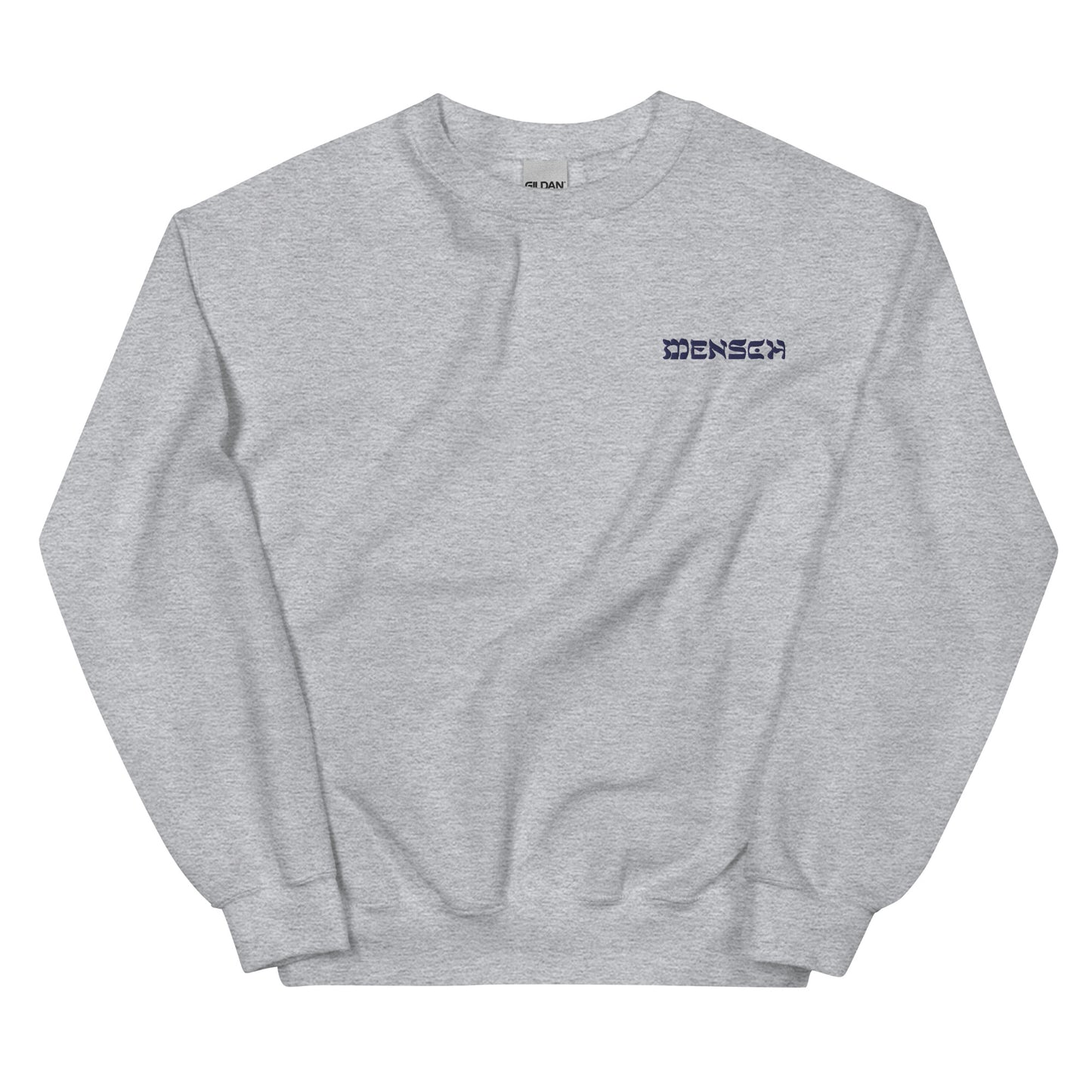 Navy Script Mensch Embroidered Sweatshirt