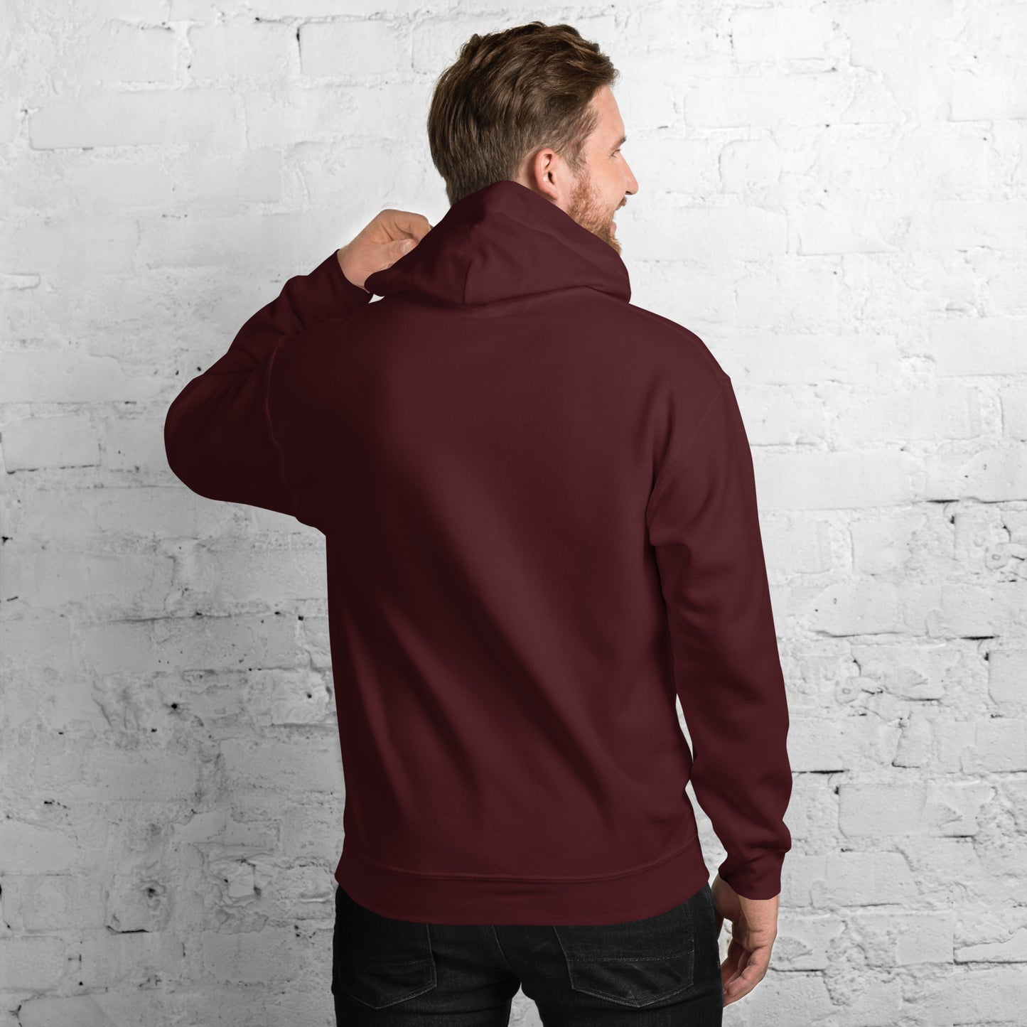 Claremont McKenna Hoodie - Maroon with White Hebrew Text