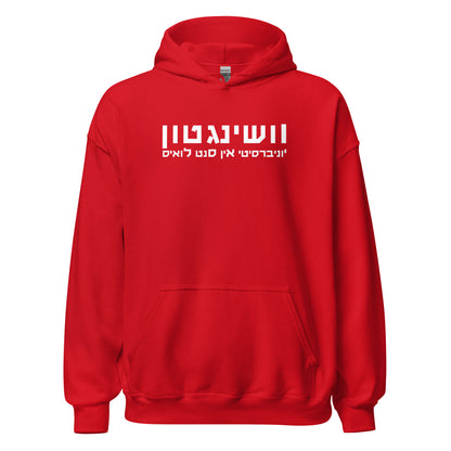 Washington University in St. Louis Hebrew Hoodie - Multiple Colors, White Text