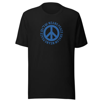 Shalom Means Peace T-Shirt – Classic Design with Peace Sign