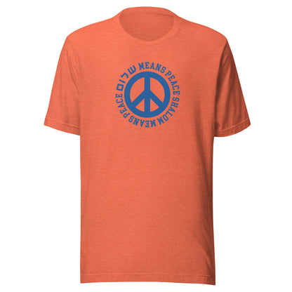 Shalom Means Peace T-Shirt – Classic Design with Peace Sign