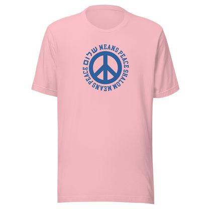 Shalom Means Peace T-Shirt – Classic Design with Peace Sign