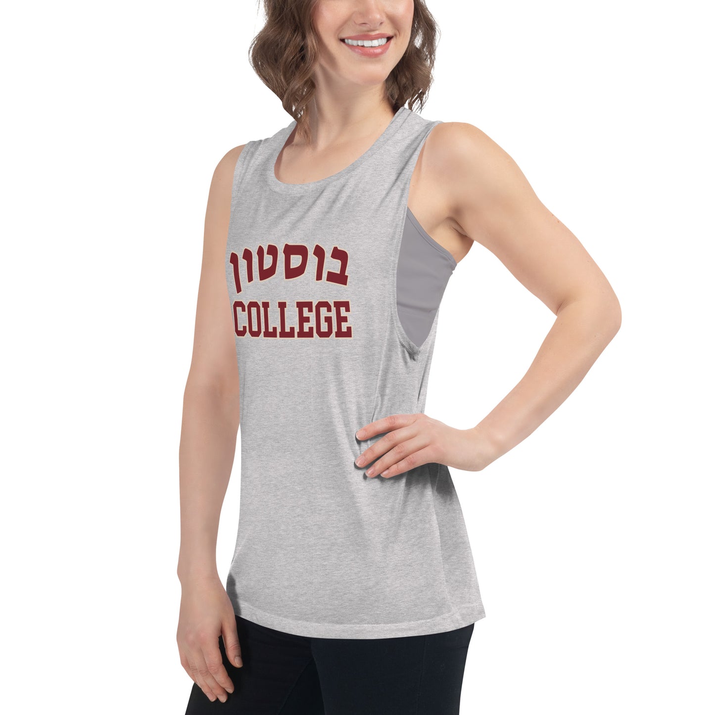 BC Hebrew Ladies' Muscle Tank: Sporty Elegance with a Cultural Touch