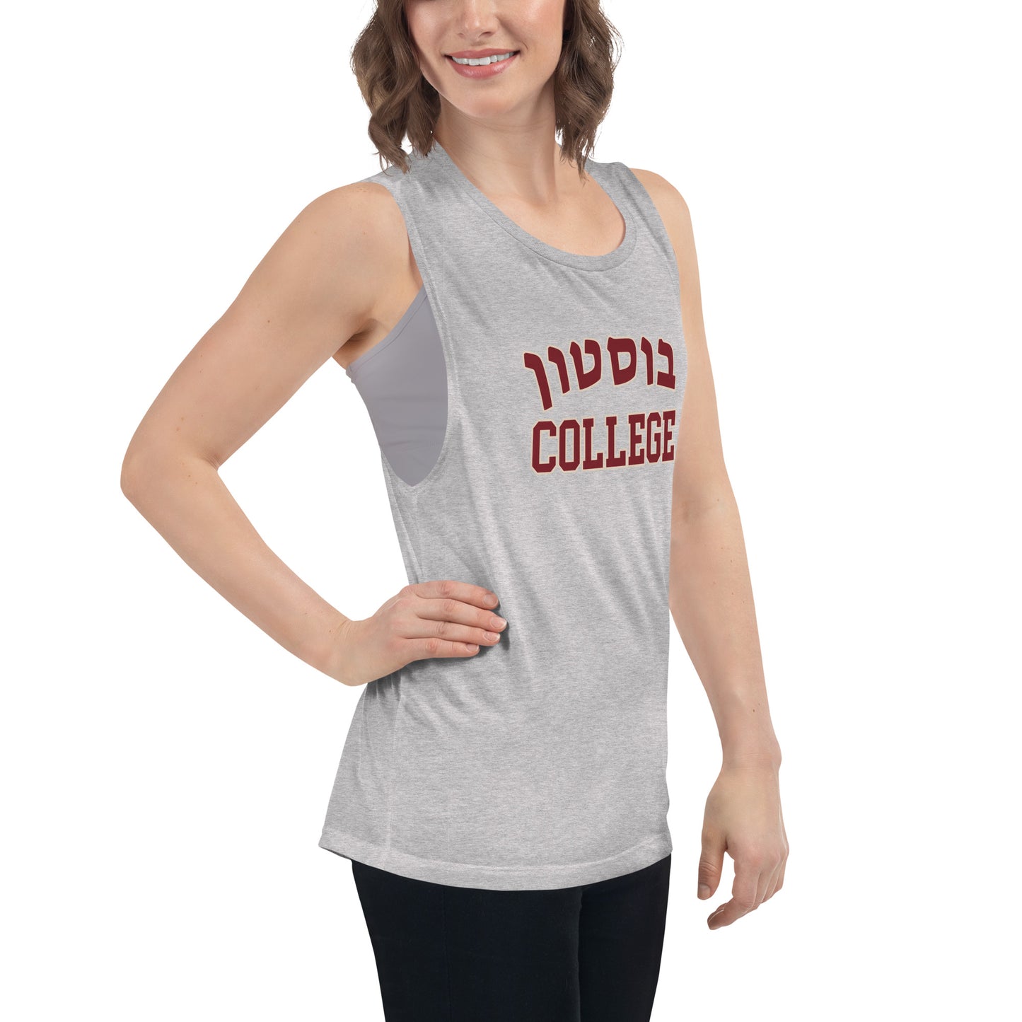 BC Hebrew Ladies' Muscle Tank: Sporty Elegance with a Cultural Touch