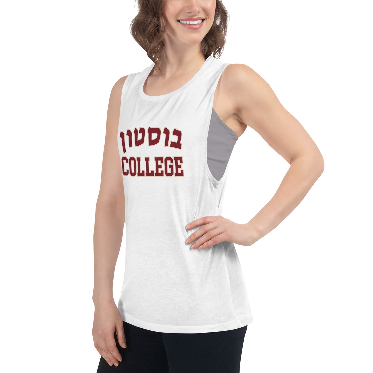 BC Hebrew Ladies' Muscle Tank: Sporty Elegance with a Cultural Touch