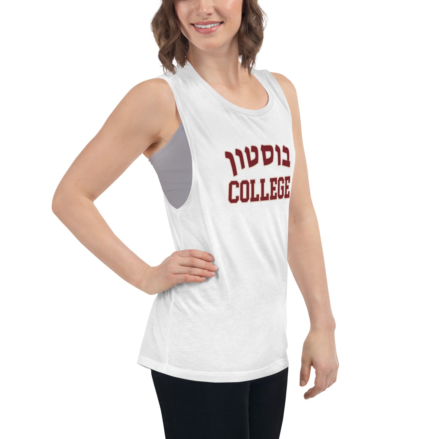 BC Hebrew Ladies' Muscle Tank: Sporty Elegance with a Cultural Touch